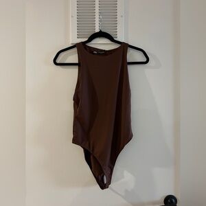 NWT Zara Chocolate Brown Bodysuit
